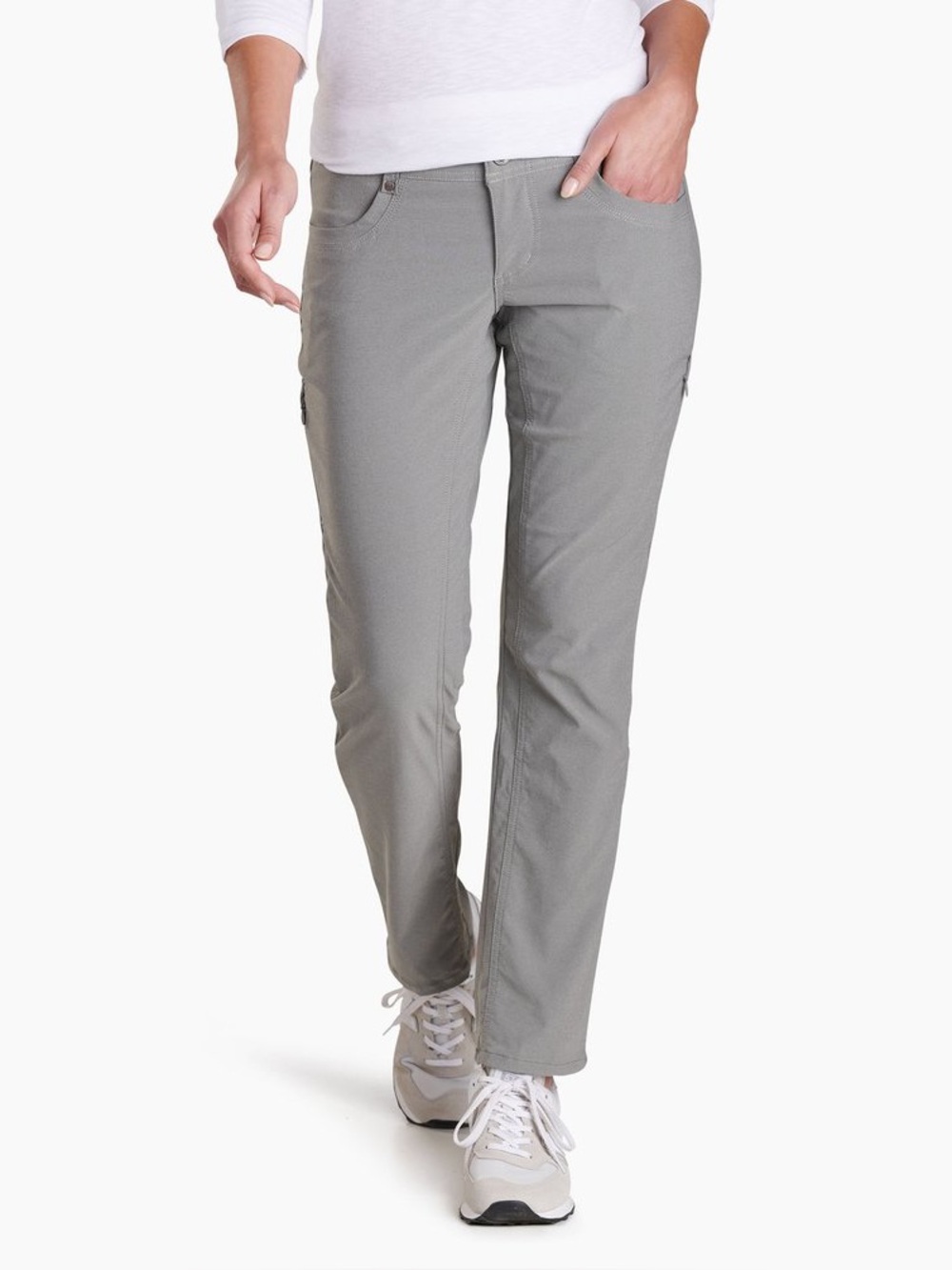 KÜHL Trekr Hiking Travel Pants Gray Convertible Capri Size 10 Short Utility